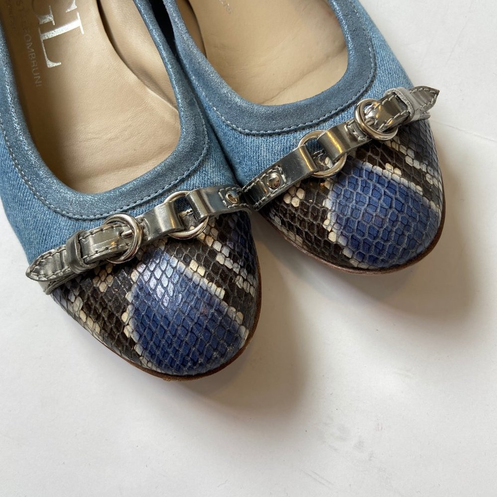 AGL Attilio Giusti Leombruni Womens Blue Slip On Ballet Flats Size US 8 EUR 38.5 - Picture 3 of 9